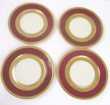 Rosenthal ivory Bavaria Red gold Gilt trim Bread Butter plate 6” Set of 4 vtg - £55.62 GBP