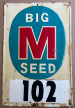 Big M Seed Metal Tin Sign - Original Vintage   C - £98.71 GBP