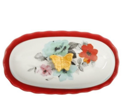 Pioneer Woman ~ Flea Market ~ Stoneware ~ Covered ~ Retro ~ Butter Dish - $555.28 MXN