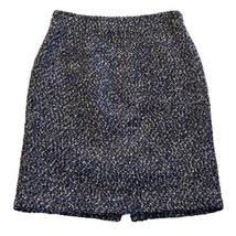 Classiques Entier Brown Navy Tweed Wool Blend Lined A-Line Skirt Size 8 - $36.99