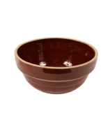 Vintage Banded USA Stoneware Beehive Mixing Bowl Crock Brown Slight Flaws - $29.99