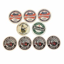 Vintage Cardboard Paper Beer Coasters Mixed Lot of 9 Budweiser Heineken - £6.95 GBP