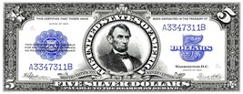 Currency Bank Note -  US $5.00 Dollar Silver Certificate (1923) Poster 1... - $374.24 MXN