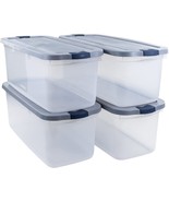 Rubbermaid Roughneck Clear 95 Qt/23 Point75 Gal Storage Containers, Pack... - £133.94 GBP
