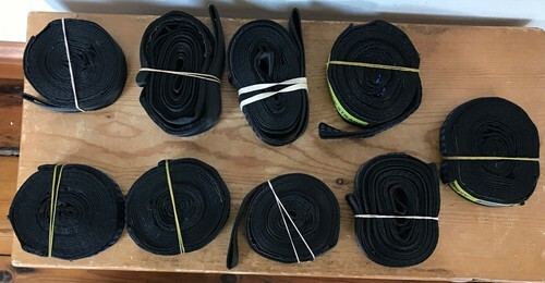 Set Lot 9 Sewanta Nylon Webbing 1&quot; Heavy Duty Black Hammock Straps 54&quot; - $29.69