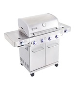 Monument Grills 4-Burner Propane Gas Grill in Stainless with LED Controls - £298.38 GBP