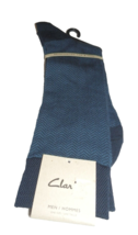 New Mens Clarks Blue Black Herringbone Socks Cotton Blend 10 - 13 - £15.78 GBP