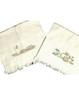 Spring Design 2 Handmade White Kitchen Terry Cloth Towels Embroidered  - €10,66 EUR