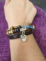 Brown Leather Braclet With Owl - £3.84 GBP