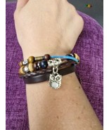 Brown Leather Braclet With Owl - £3.82 GBP