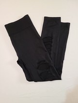 Womens S/M Black Leggings W/ Sheer Rips Distress Pants Grunge Goth Emo SteamPunk - £8.60 GBP