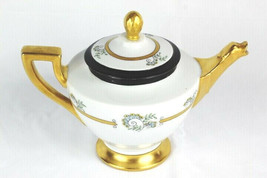 Haas &amp; Czjzek 1792 H&amp;C Schlaggenwald Gold Trim Teapot  Bohemian Signed - £45.79 GBP