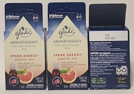 (3 Ct) Glade AROMATHERAPY Mist Diffuser Refill Spark Energy Grapefruit &amp;... - £18.50 GBP