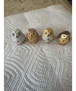 4 Owls Miniatures Animals Fairy Garden Moss Home Tterrarium Decor Figurine - £14.69 GBP