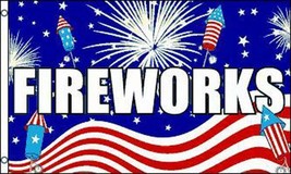 1 Fireworks Usa 3 X 5 Flag Novelty 3x5 Advertizing Flags FL501 Firework Signs - £5.19 GBP