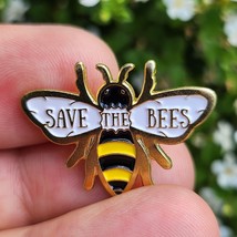 10 x Save The Bees Enamel Pin Badge Bumble Bee Gold Tone Brooch Save The Bees - £12.59 GBP