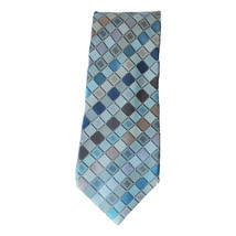 KENNETH COLE REACTION Aqua Blue Silver Gray San Jose Square Silk Classic... - $19.99