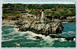 Postcard Portland ME Maine Portland Head Light Lighthouse Aerial View - £5.48 GBP