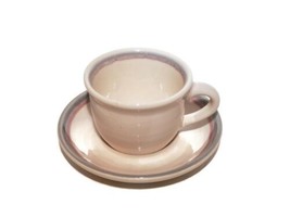 Pfaltzgraff Aura Coffee Teacup Mug &amp; Saucers Pink Blue Bands Drip Glaze Lot Mcm - £6.09 GBP