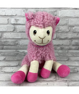 Progressive Plush Cooper Lou Lamb Llama Sitting 10&quot; Pink Fuzzy Collar An... - £11.07 GBP