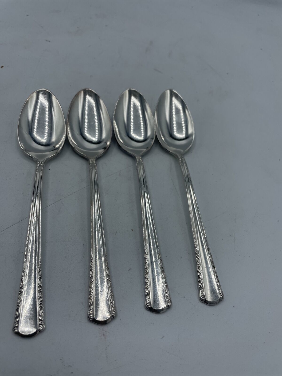 May Queen Inlaid by INTERNATIONAL SILVER Holmes & Edwards Set of 4 Teaspoons - $24.74