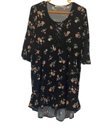 Liberty Love Tunic Dress Black Floral Lace Crisscross Size S - £12.25 GBP