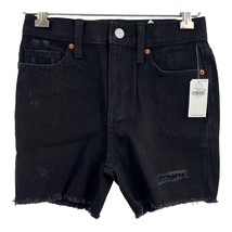 Old Navy Slouchy Straight High Rise Black Denim Shorts 6 New - $11.65