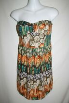 As U Wish AUW Misses MEDIUM Floral Leaves Halter Top Smocked Strapless D... - $10.40