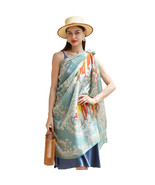 Anyyou 100% Mulberry Silk Light Blue Long Scarf Luxury Brand Women Beach... - $1,696.43 MXN