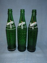 3 Vintage Sprite Pop Bottles Returnable Soda Pop Glass Bottles 16 Fl. Ounces - £8.02 GBP