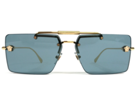 Versace Sunglasses MOD.2245 1002/80 Gold Rimless Frames with  Blue Lenses - £174.93 GBP