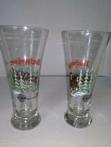 1989 Vintage Budweiser Beer Glasses Bar Collectibles Clydesdales Christmas - $13.46