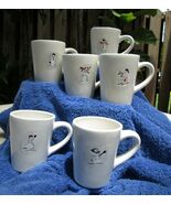 Set of 6 Williams-Sonoma Snowman Holiday Christmas Xmas Coffee Mugs Cups... - $74.25