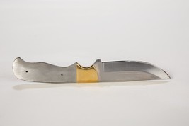 Normal (Sraight) Knife Blank for DIY 8.5&quot; OA Stainless Steel + Brass Bolsters - $13.10