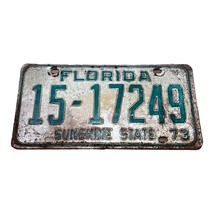 Vintage 1973 Florida Sunshine State License Plate Original 15 - 17249 Tag Green - £22.28 GBP