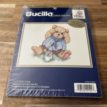 Bucilla Cross Stitch Kit Gold Needle Sealed &quot;BOO BOO BEAR&quot; Teddy 42124 7”x5” NEW - £9.86 GBP
