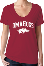 Arkansas Razorbacks 2018 College World Series Omahogs Women's V-Neck T-Shirt - $23.99+
