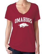 Arkansas Razorbacks 2018 College World Series Omahogs Women&#39;s V-Neck T-S... - £18.95 GBP+