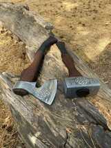 2pcs Set - Viking Axe+ Viking Hammer , Mjolnir Hammer, Hand Forged Corban Steel - £121.97 GBP
