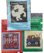 Applique Design Your Own Pattern Lot 70s Unicorn Train Truck Sewing Vintage - $15.34