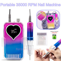 Professional 35000RPM Rechargeable Electric Nail Drill Machine Manicure Pedicure - £80.36 GBP