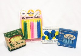 Vintage Lot of 4 Boxes of Birthday Candles Different Colors - £12.39 GBP
