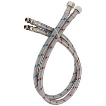 24-Inch Long Faucet Connector Braided Stainless Steel Supply Hose 3/8-In... - £25.09 GBP