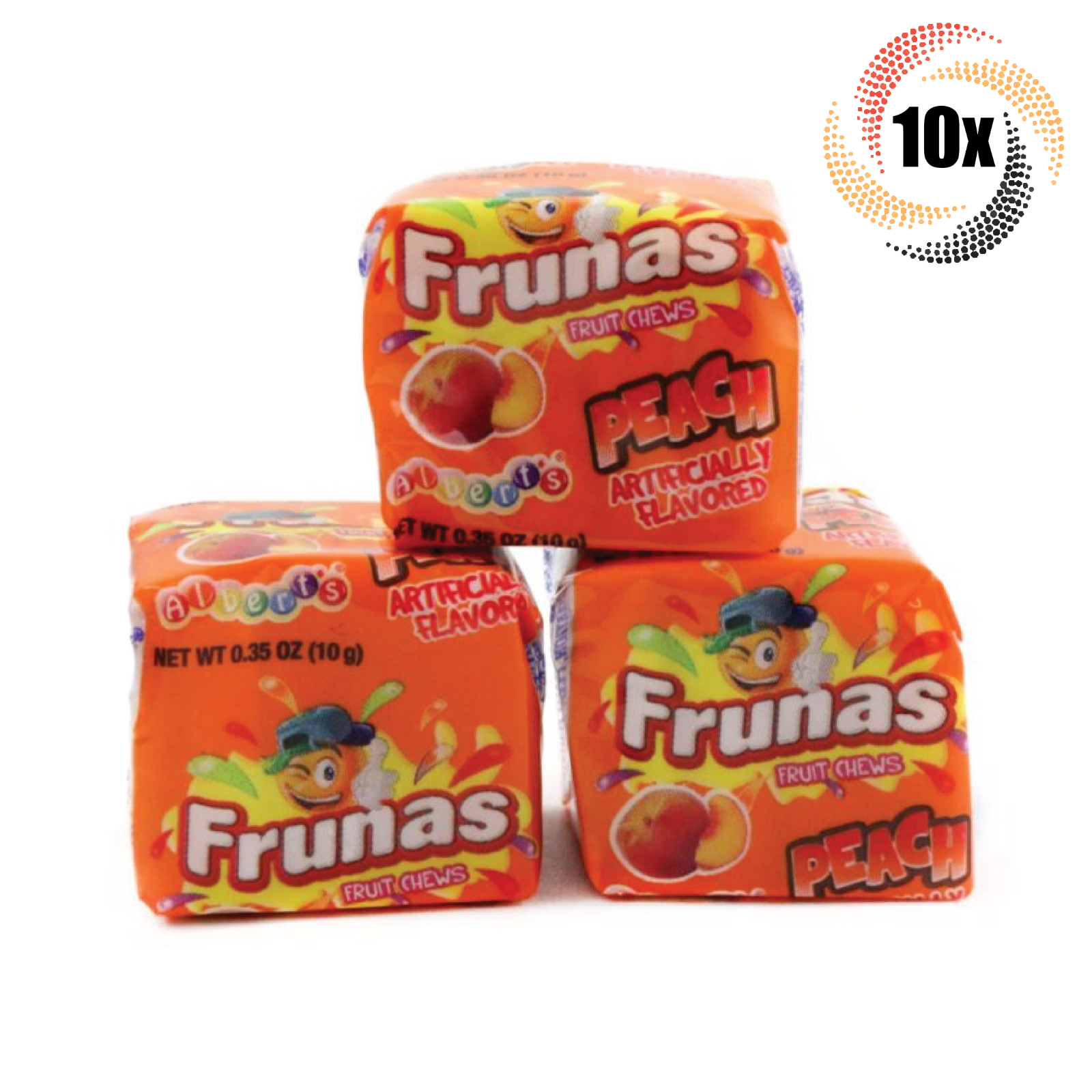 10x Packs Frunas Peach Fruit Chews | 4 Chews Per Pack | Fast Shipping - $7.41
