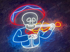 Skull Violin | LED Neon Sign - £151.87 GBP+