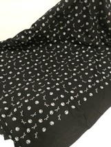 Black Skull Crossbones Cotton Fabric Remnants - £10.46 GBP