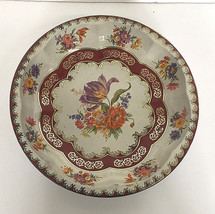 1971 Daher decorated ware floral pattern metal bowl vintage centerpiece decor - $19.75