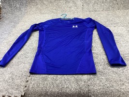 Under Armour Shirt Boys Medium HeatGear  Compression Long Sleeve Logo Pu... - $10.88