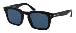 Tom Ford DAX 751 01V Shiny Black / Polarized Blue Sunglasses TF751-01V 50mm - $244.02