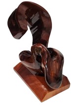 Modern Abstract Barbados Mahogany Sculpture by Reggie Medford - Artist Signed - £179.15 GBP